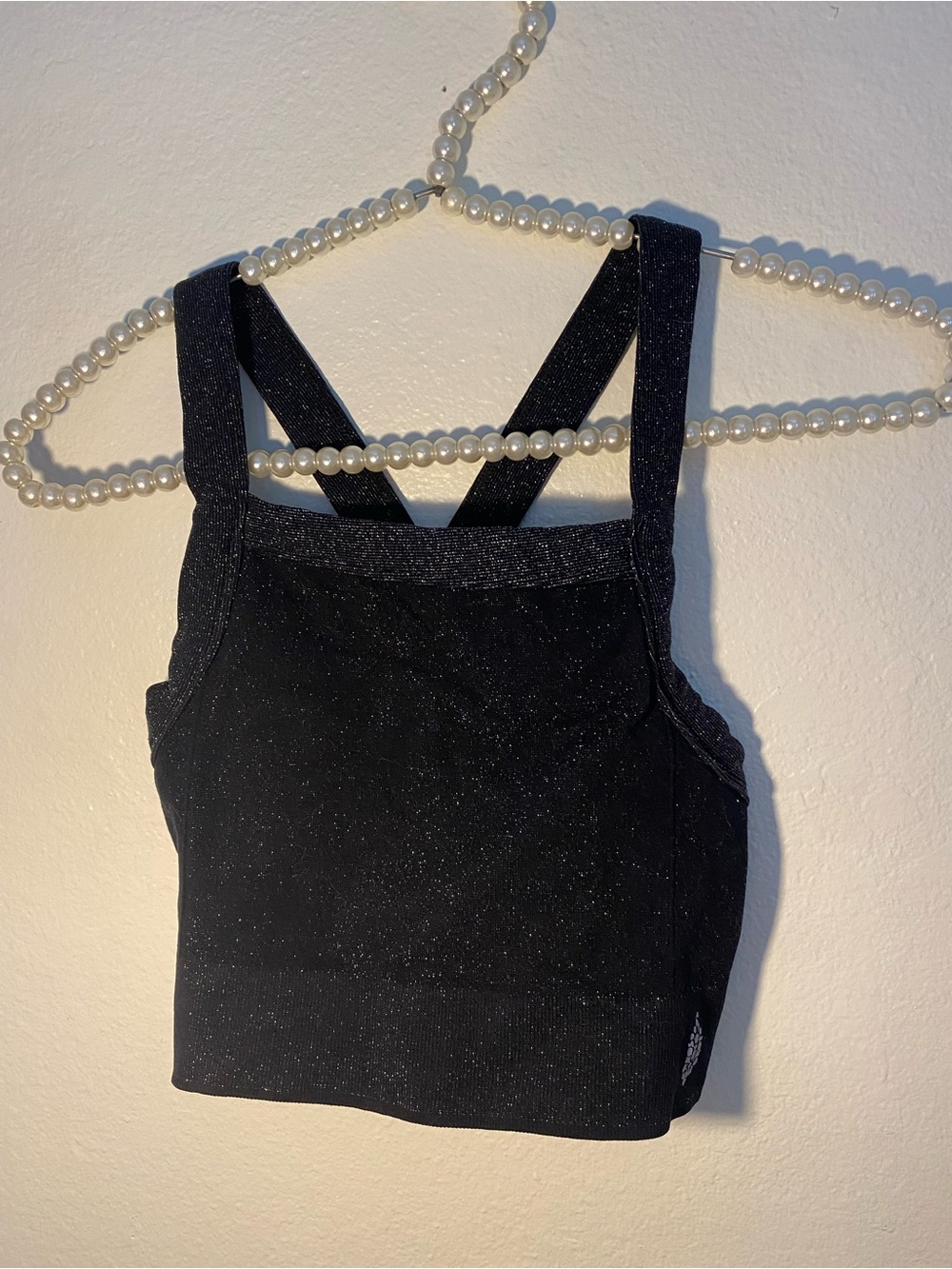 Free people movement women’s size XS/S glitter black sports bra